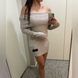 Le Chateau Y2K mini Sweater Tunic/Dress with buckle detail size XS